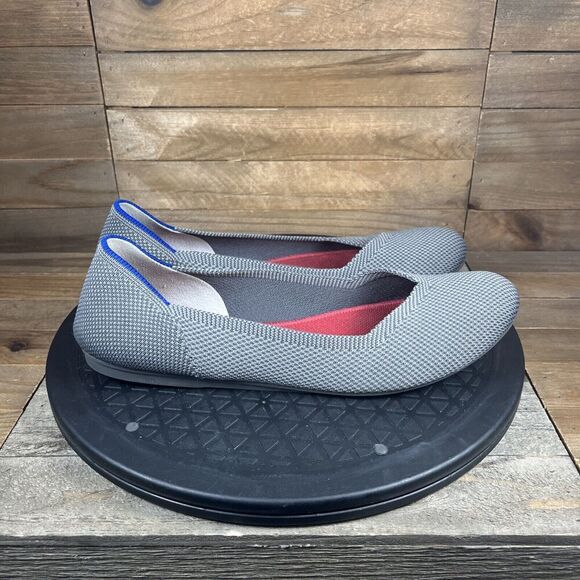 Rothy’s Women's Size 9 Flax Birdseye Light Grey Round Toe Casual Slip On Flats - Picture 1 of 10